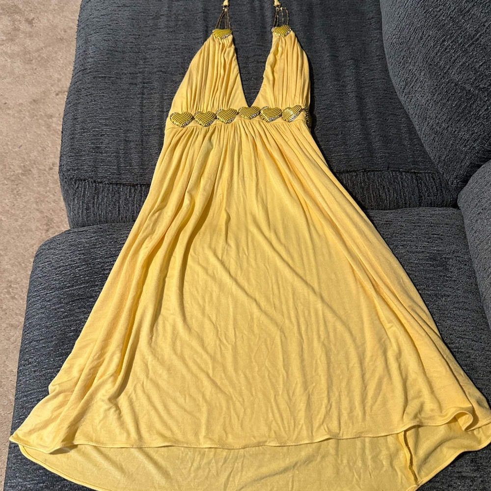 Yellow Halter Maxi Dress